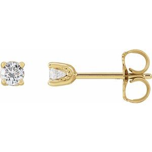14K Yellow Gold Round 3 Mm 1/5 Ctw Lab-Grown Diamond U-Prong Earrings