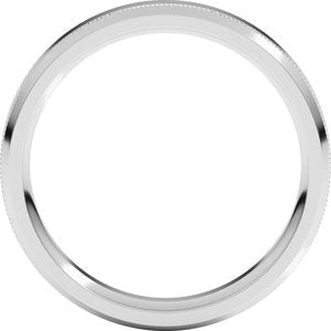 14K White Or Yellow Gold Or Sterling Silver 4 Mm Standard Weight Milgrain Beveled Edge Comfort Fit Band