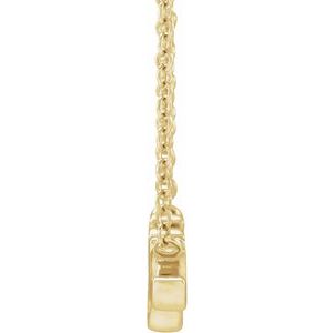 14K Yellow Gold 20.94 X 7.43 Mm 18 In Polished Lowercase Script Grace Necklace