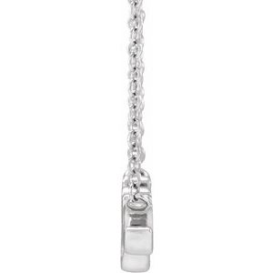 Sterling Silver 20.94 X 7.43 Mm 18 In Polished Lowercase Script Grace Necklace