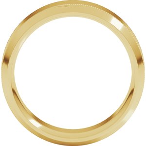 14K Yellow Gold 8 Mm Standard Weight Milgrain Beveled Edge Comfort Fit Band Size 10.5