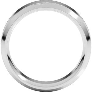 10K White Gold Standard Weight Milgrain Beveled Edge Comfort Fit Band