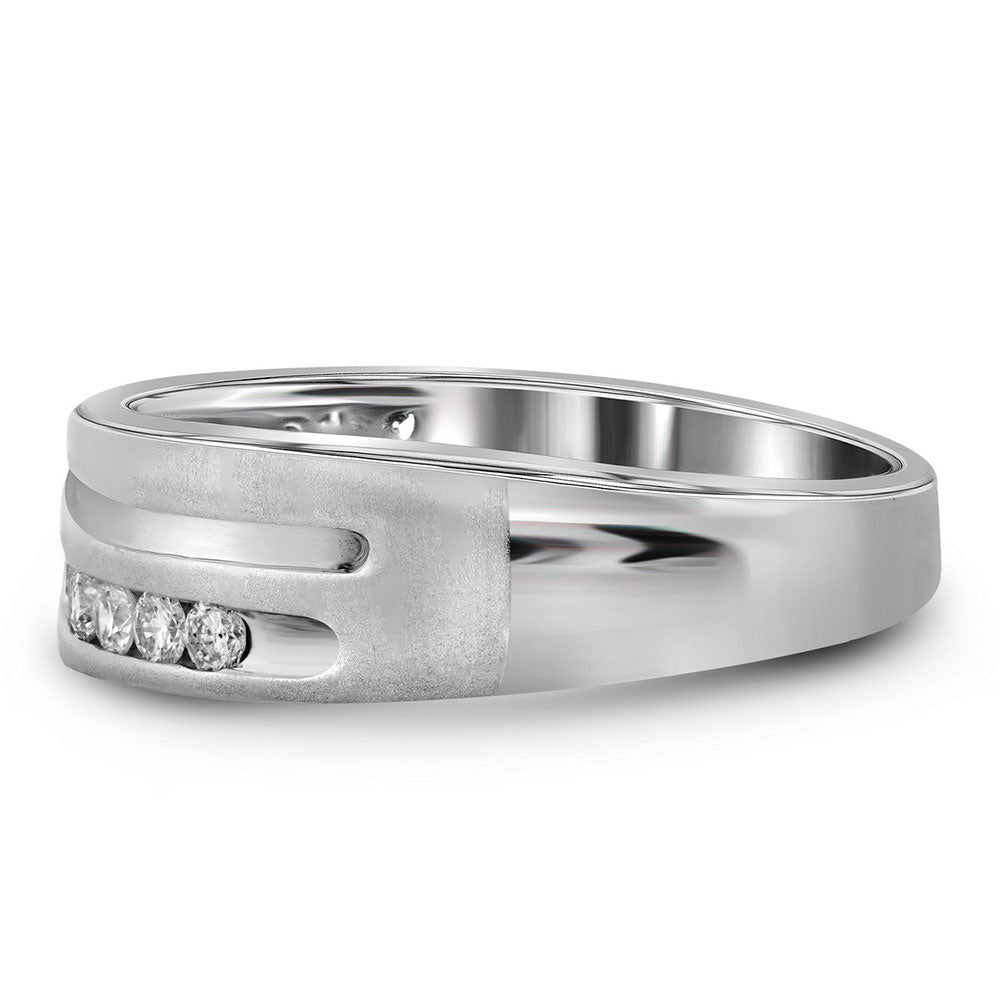 10K White Gold Mens Round Diamond Wedding Band Ring 1 Cttw, Mens Size: 7-13