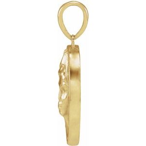 14K Yellow Gold 22.09 X 15 Mm Polished Athena Coin Pendant