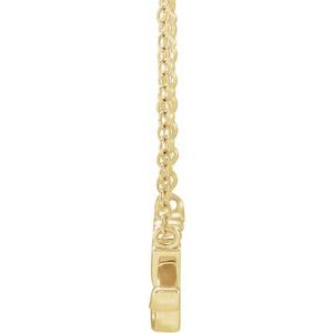 14K Yellow Gold 24.11 X 7.63 Mm 18 In Polished Lowercase Script Nanny Necklace