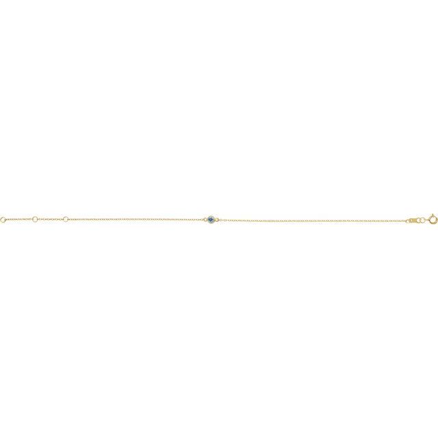 14K Yellow Or White Gold Or Sterling Silver 1-Stone Round 3 Mm 8.7 X 4.8 Mm Polished Natural Gemstone Bezel-Set Solitaire Bracelet