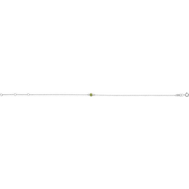 14K Yellow Or White Gold Or Sterling Silver 1-Stone Round 3 Mm 8.7 X 4.8 Mm Polished Natural Gemstone Bezel-Set Solitaire Bracelet