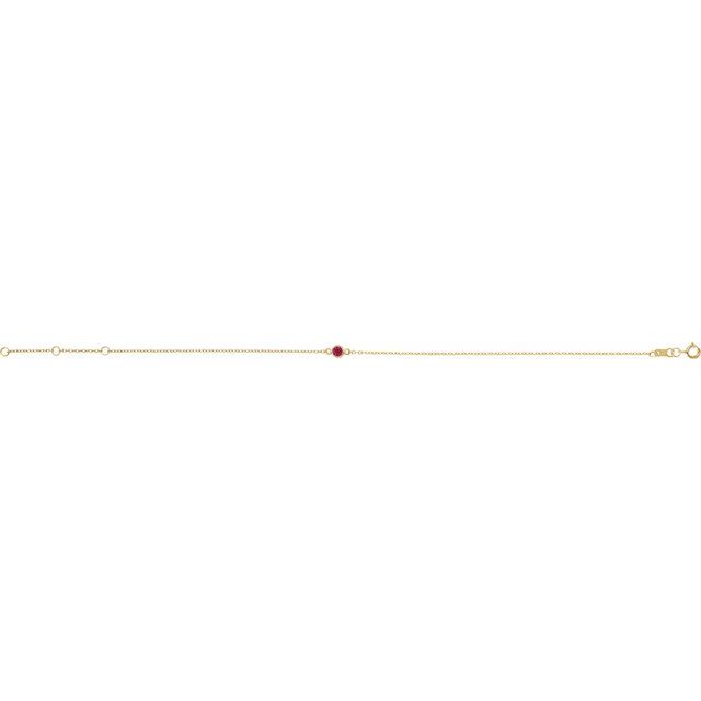 14K Yellow Or White Gold Or Sterling Silver 1-Stone Round 3 Mm 8.7 X 4.8 Mm Polished Natural Gemstone Bezel-Set Solitaire Bracelet