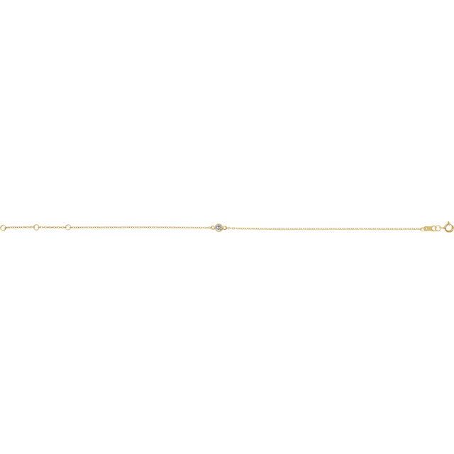 14K Yellow Or White Gold Or Sterling Silver 1-Stone Round 3 Mm 8.7 X 4.8 Mm Polished Natural Gemstone Bezel-Set Solitaire Bracelet
