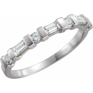 Platinum Polished 3/8 Ctw Natural Diamond Anniversary Band Size 6