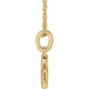 14K Yellow Gold Round .95Mm H+ I1 .01 Ctw Natural Diamond Ampersand Necklace, Length: 18 In