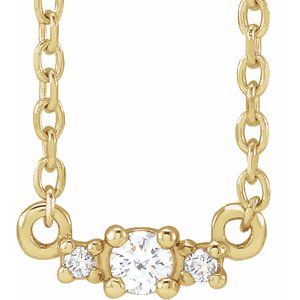 14K Yellow Gold Round 2Mm G-H I1 .04 Ctw Natural Diamond Necklace, Length: 18 In