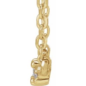 14K Yellow Gold Round 2Mm G-H I1 .04 Ctw Natural Diamond Necklace, Length: 18 In