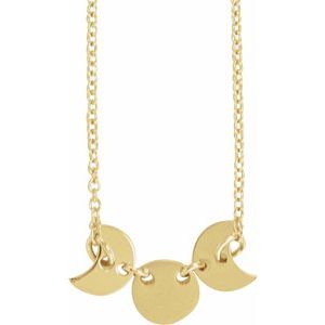 14K Yellow Gold 17.24 X 10.45 Mm 18 In Polished Triple Goddess Necklace