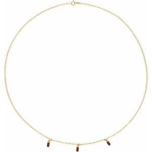 14K Yellow Or White Gold Or Sterling Silver 4 X 2 Mm 16 In Polished Natural Gemstone Articulated Baguette Choker