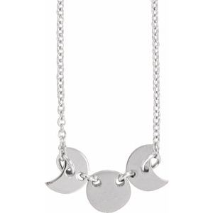 14K White Gold 17.24 X 10.45 Mm 18 In Polished Triple Goddess Necklace