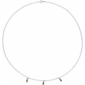 14K Yellow Or White Gold Or Sterling Silver 4 X 2 Mm 16 In Polished Natural Gemstone Articulated Baguette Choker