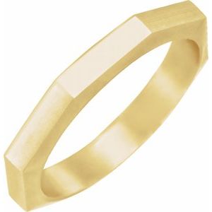18K Yellow Gold 3 Mm Polished Geometric Octagon Band Size 6.5