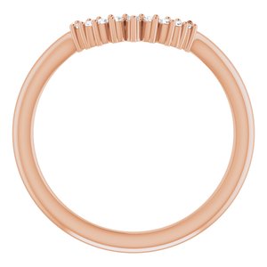14K Rose Gold Round All Sizes Si2-Si3, G-H :: 0.08 Ctw Polished .08 Ctw Natural Diamond Matching Band