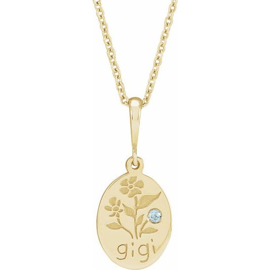 14K Yellow Gold Round 1.5Mm I1, G-H 16-18 In Polished .015 Ct Natural Diamond Gigi Necklace