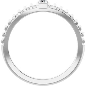 14K White Gold Straight Baguette 3.75 X 2 Mm Polished 1/10 Ctw Natural Diamond Solitaire Ring Size 7