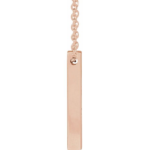14K Yellow Or White Or Rose Gold Or Sterling SIlver 16-18 In Polished Engravable Vertical Bar Necklace