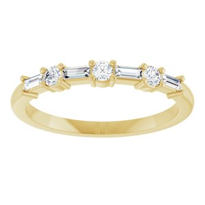 14K Yellow Gold Lab-Grown Diamond Straight Baguette 3 X 1.25 Mm Lab-Grown Diamond Polished 1/4 Ctw Lab-Grown Diamond Anniversary Band Size 7