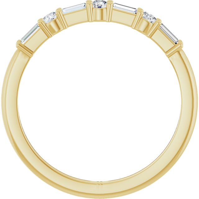 14K Yellow Or White Gold Straight Baguette 3 X 1.25 Mm Polished 1/4 Ctw Natural Diamond Anniversary Band, Size 7