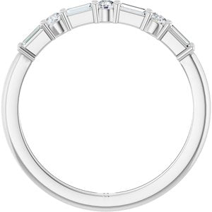 14K White Gold Lab-Grown Diamond Straight Baguette 3 X 1.25 Mm Lab-Grown Diamond Polished 1/4 Ctw Lab-Grown Diamond Anniversary Band Size 7