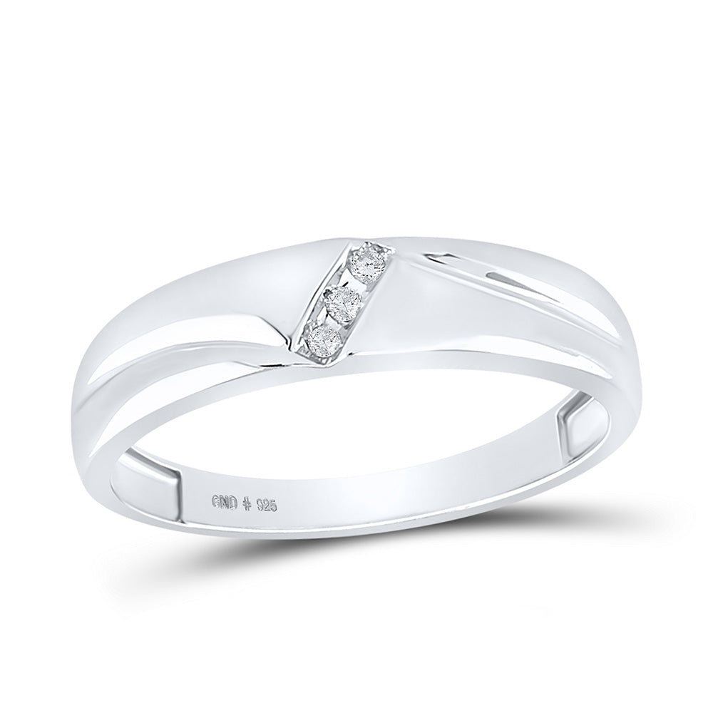 Sterling Silver His Hers Round Diamond Cluster Matching Wedding Set 1/5 Cttw, Womens Size: 5-10, Mens Size: 7-13