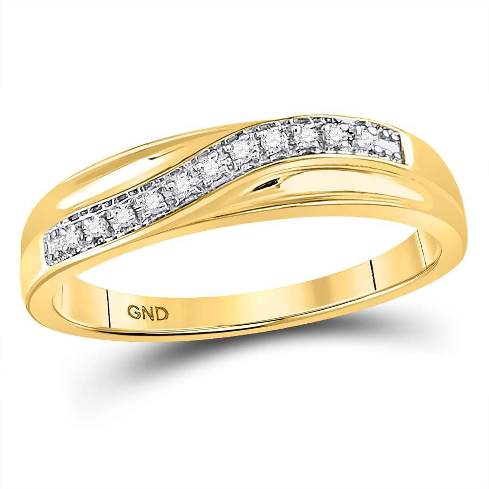 10K Yellow Gold His Hers Round Diamond Cluster Matching Wedding Set 1/3 Cttw, Womens Size: 5-10, Mens Size: 7-13
