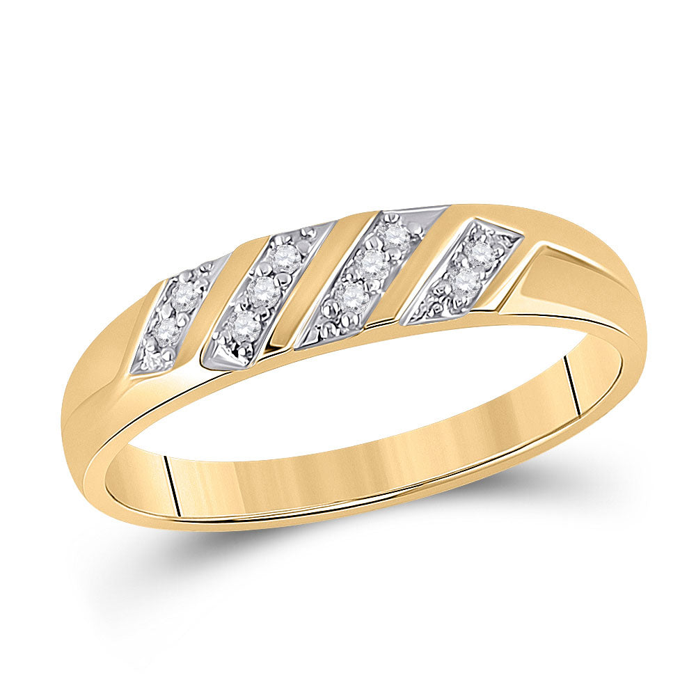 10K Yellow Gold His Hers Round Diamond Solitaire Matching Wedding Set 1/3 Cttw, Womens Size: 5-10, Mens Size: 7-13