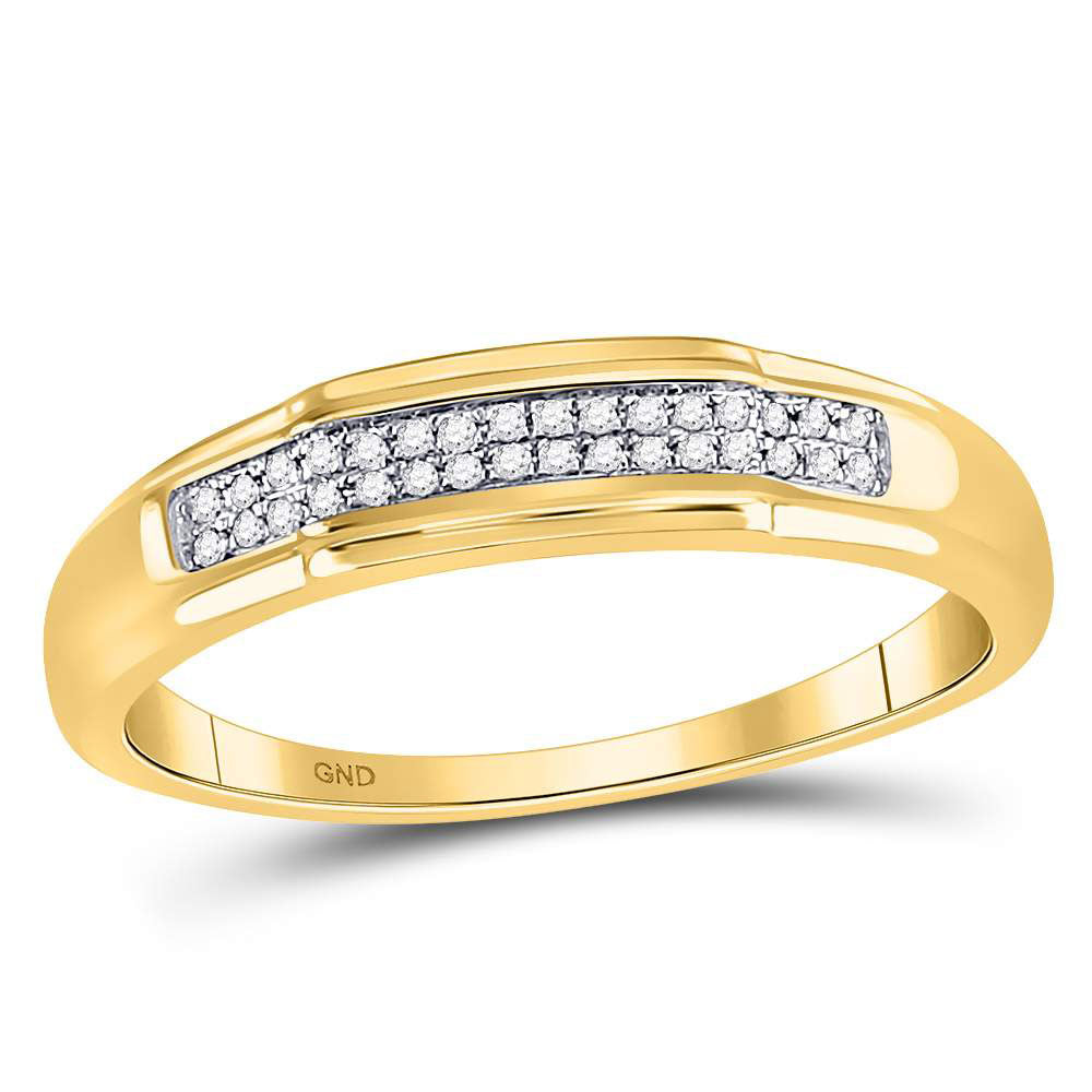 10K Yellow Gold His Hers Round Diamond Cluster Matching Wedding Set 1/3 Cttw, Womens Size: 5-10, Mens Size: 7-13