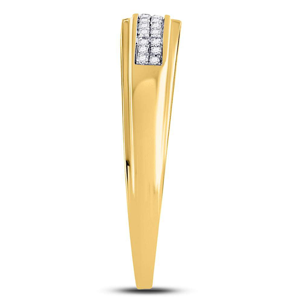 10K Yellow Gold His Hers Round Diamond Cluster Matching Wedding Set 1/3 Cttw, Womens Size: 5-10, Mens Size: 7-13