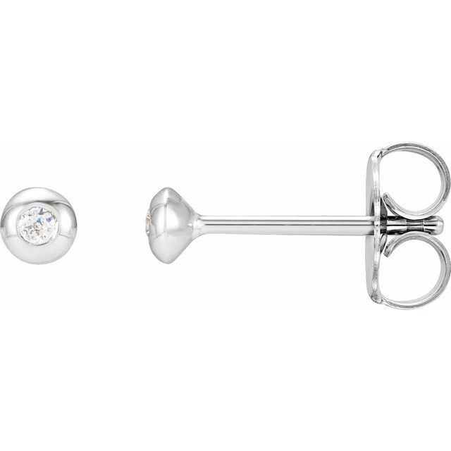 14K Yellow Or White Gold 1.5 Mm Friction Back Polished .03 Ctw Natural Diamond Domed Bezel-Set Solitaire Earrings