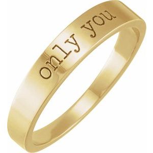14K Yellow Gold Only You Polished Stackable Ring Size 8