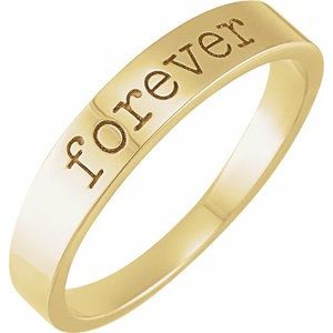 14K Yellow Gold Forever Polished Stackable Ring Size 8