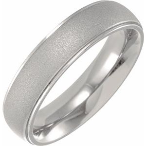 Titanium 5 mm Ridged Oxidized Center Domed Band