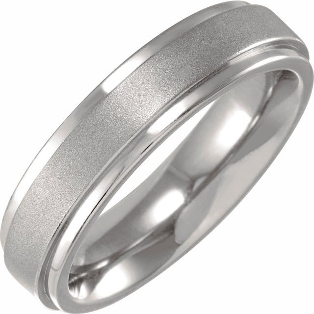Titanium 5 Mm Polished Stepped-Edge Comfort-Fit Flat Band With Oxidized Finish Size 10.5