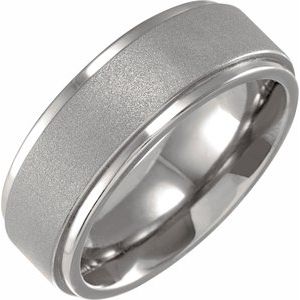 Titanium 7 mm Ridged Oxidized Center Band