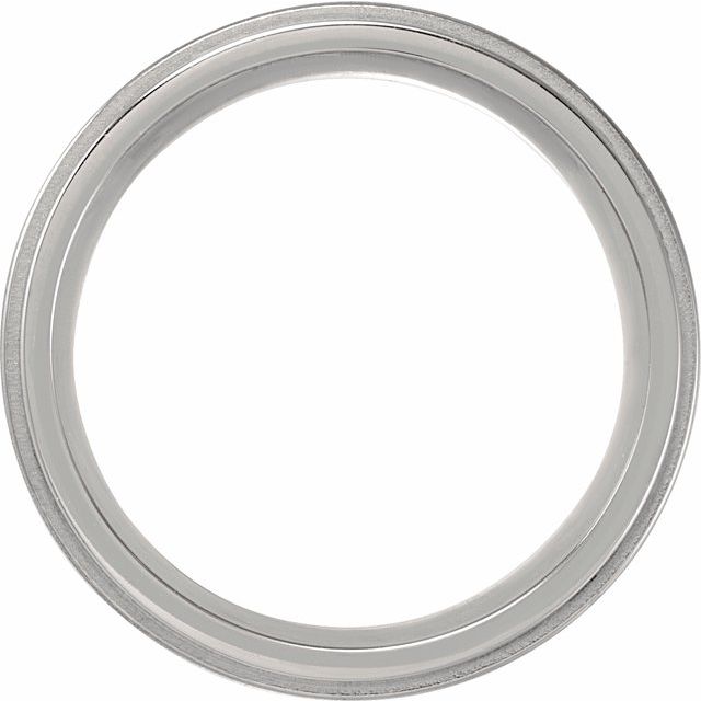 Titanium Polished 7 Mm Polished Stepped-Edge Standard-Fit Band With Oxidized Finish Size 13