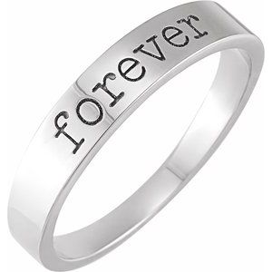 Sterling Silver Forever Polished Stackable Ring Size 7