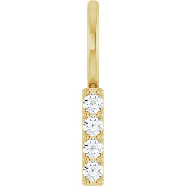14K Yellow Gold Round 4-Stone 1.7 Mm I1, G-H Polished .07 Ctw Natural Diamond Vertical Bar Pendant