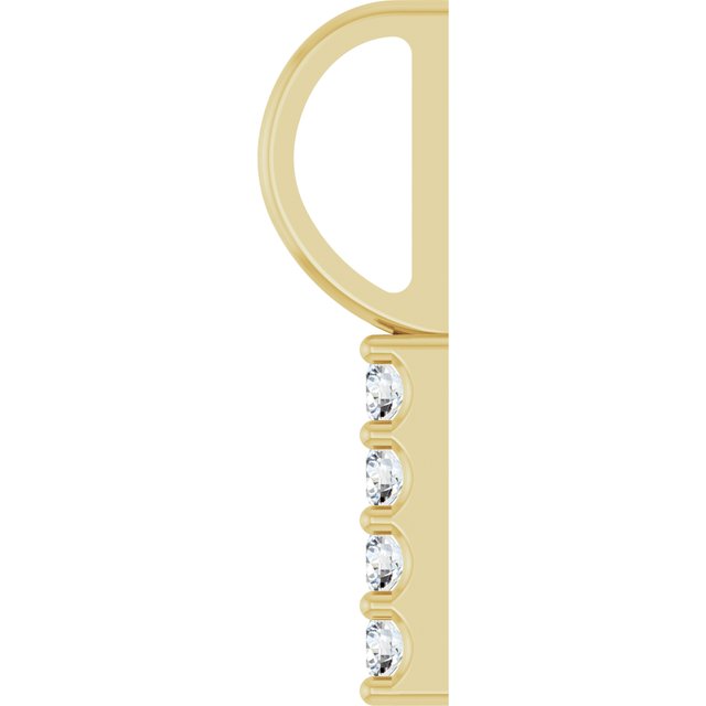 14K Yellow Gold Round 4-Stone 1.7 Mm I1, G-H Polished .07 Ctw Natural Diamond Vertical Bar Pendant