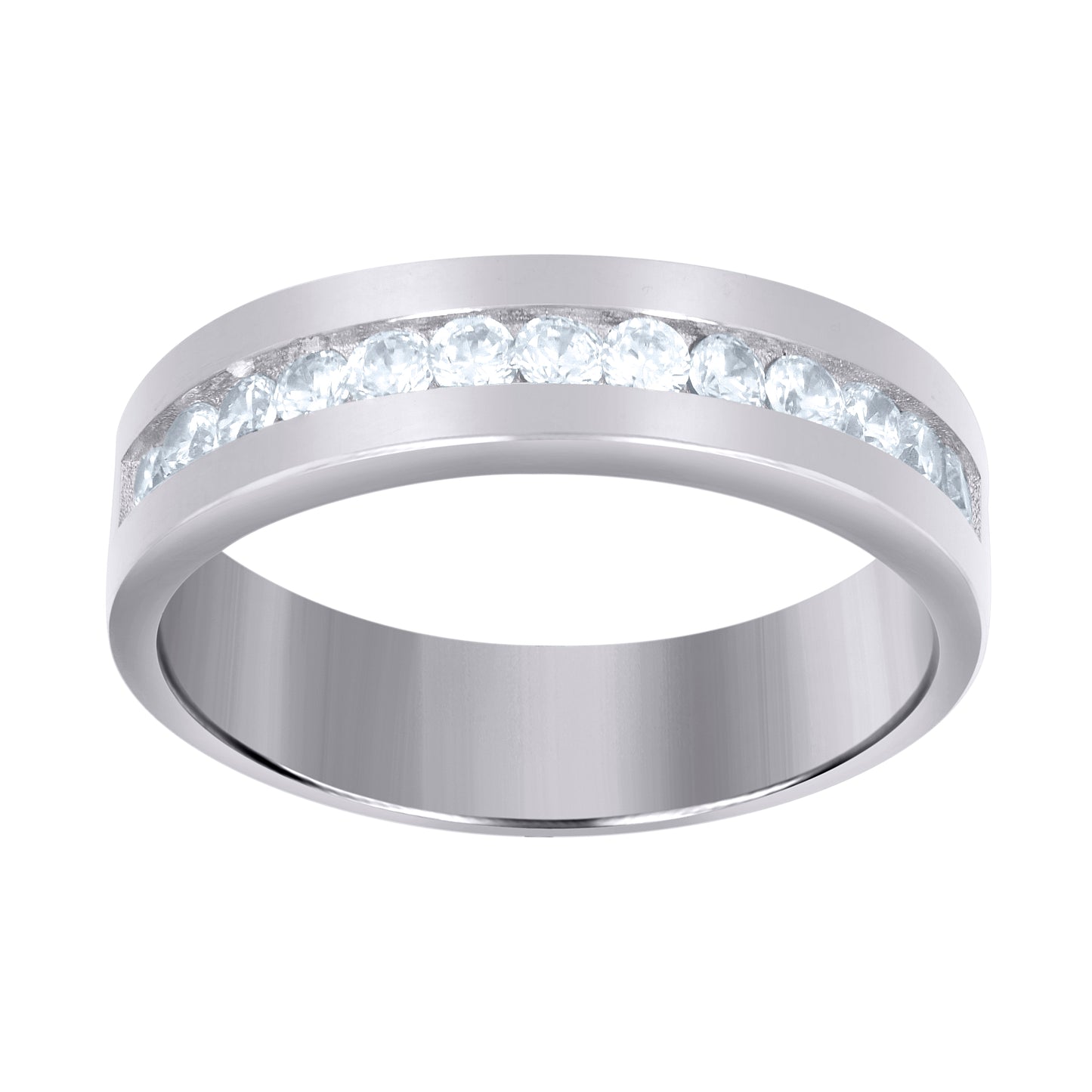 Sterling Silver Women's Cubic-Zirconia Fashion Bridal Anniversary Wedding Engagement Band Ring