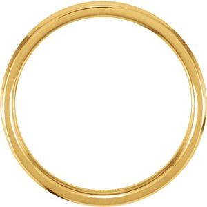 14K Yellow/White Gold Comfort-Fit Beveled Edge Band Size 7