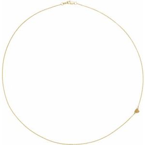 14K Yellow Gold 7.04 X 5.9 Mm 18 In Polished Sideways Off-Center Heart Necklace