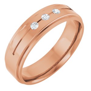 14K Rose Gold Round 2 Mm G-H Si2-Si3 .08 Ctw Natural Diamond Band Size 10