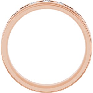 14K Rose Gold Round 2 Mm G-H Si2-Si3 .08 Ctw Natural Diamond Band Size 10
