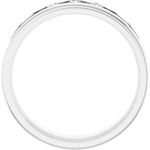 14K White Gold Round 2 Mm G-H Si2-Si3 1/10 Ctw Natural Diamond Band Size 7